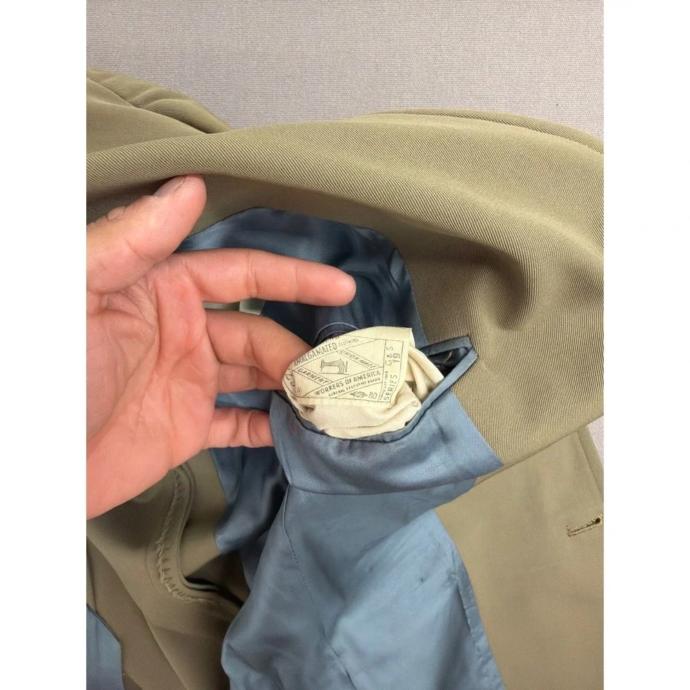 Brooks Brothers 346 Mens Vintage 3 Button Blazer Sport Coat Tan Khaki Union Made